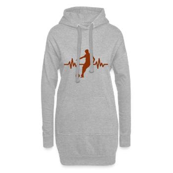 Herzschlag - Soccer / Sportverein Kicker Fußball - Hoodie-Kleid - Grau meliert - Vorne