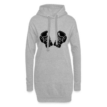 Gants de boxe Symbole Boxe - Sweat-shirt à capuche long Femme - gris chiné - Devant