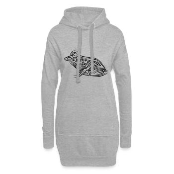 Tatouage tribal de grenouille - Sweat-shirt à capuche long Femme - gris chiné - Devant