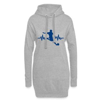 Herzschlag - Soccer / Sportverein Kicker Fußball - Hoodie-Kleid - Grau meliert - Vorne