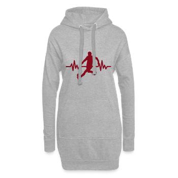 Herzschlag - Soccer / Sportverein Kicker Fußball - Hoodie-Kleid - Grau meliert - Vorne