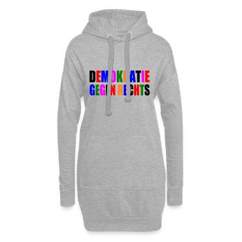 demokratie gegen rechts - Hoodie-Kleid - Grau meliert - Vorne