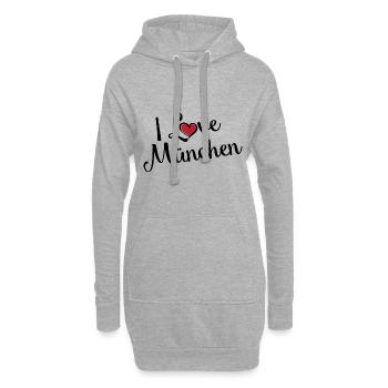I Love München - Hoodie-Kleid - Grau meliert - Vorne