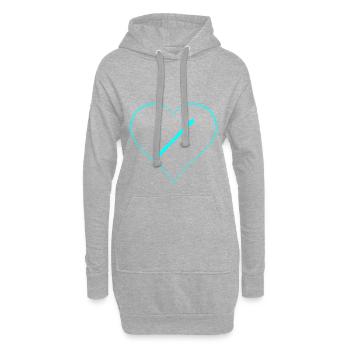 flûte - Sweat-shirt à capuche long Femme - gris chiné - Devant