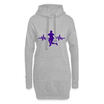 Herzschlag - Soccer / Sportverein Kicker Fußball - Hoodie-Kleid - Grau meliert - Vorne