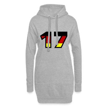 17 Numéro Allemagne Jersey - Sweat-shirt à capuche long Femme - gris chiné - Devant