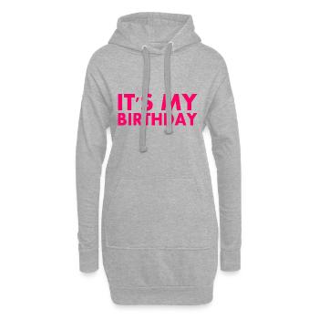 C’est mon anniversaire - Sweat-shirt à capuche long Femme - gris chiné - Devant