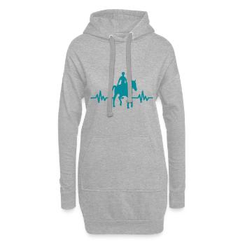 Heartbeat - Étalon Cheval Jument Ross Equestrian - Sweat-shirt à capuche long Femme - gris chiné - Devant