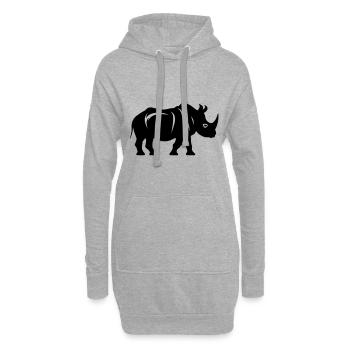 Nashorn Silhouette - Hoodie-Kleid - Grau meliert - Vorne