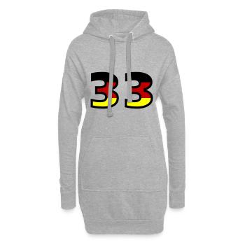 33 Zahl Deutschland Trikot - Hoodie-Kleid - Grau meliert - Vorne