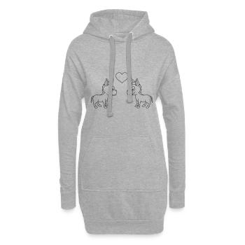 Donkey Comic Couple amour - Sweat-shirt à capuche long Femme - gris chiné - Devant