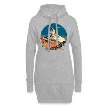 Matterhorn Zermatt Andenken Wandern Koordinaten - Hoodie-Kleid - Grau meliert - Vorne