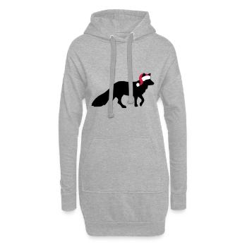 Fuchs Weihnachten - Weihnachtsgeschenk - Hoodie-Kleid - Grau meliert - Vorne