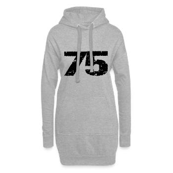 75 Maillot numéro - Sweat-shirt à capuche long Femme - gris chiné - Devant