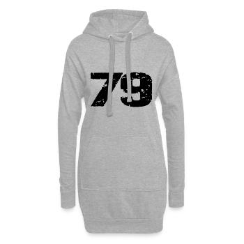 79 Maillot numéro - Sweat-shirt à capuche long Femme - gris chiné - Devant