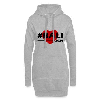 Bali 2024 Herz Liebe - Hoodie-Kleid - Grau meliert - Vorne