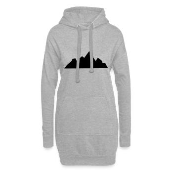 Berge Berg Gebirge Mountain 08 Zeichenfläche 9 - Hoodie-Kleid - Grau meliert - Vorne