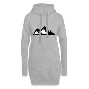 Berge Berg Gebirge 12 - Hoodie-Kleid - Grau meliert - Vorne