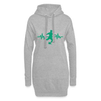Herzschlag - Soccer / Sportverein Kicker Fußball - Hoodie-Kleid - Grau meliert - Vorne