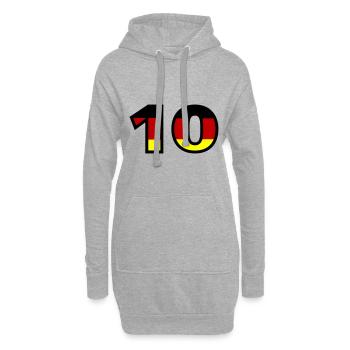 10 Zahl Deutschland Trikot - Hoodie-Kleid - Grau meliert - Vorne