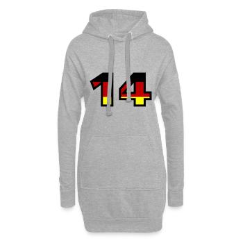 14 Zahl Deutschland Trikot - Hoodie-Kleid - Grau meliert - Vorne