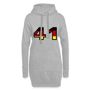41 Numéro Allemagne Jersey - Sweat-shirt à capuche long Femme - gris chiné - Devant