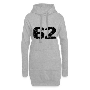 62 Maillot numéro - Sweat-shirt à capuche long Femme - gris chiné - Devant