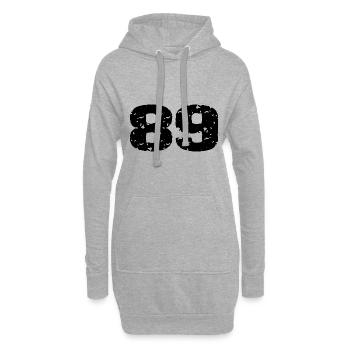 89 Number jersey - Hoodie Dress - heather grey - Front