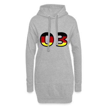 3 Zahl Deutschland Trikot - Hoodie-Kleid - Grau meliert - Vorne