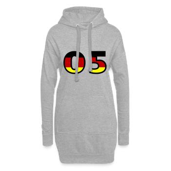 Maillot Allemagne numéro 5 - Sweat-shirt à capuche long Femme - gris chiné - Devant