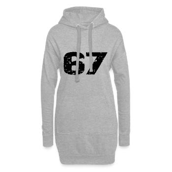 67 Zahl Trikot - Hoodie-Kleid - Grau meliert - Vorne