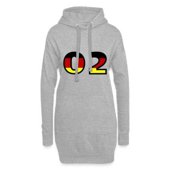 2 Zahl Deutschland Trikot - Hoodie-Kleid - Grau meliert - Vorne