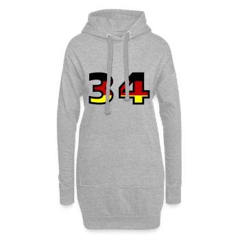 34 Numéro Allemagne Jersey - Sweat-shirt à capuche long Femme - gris chiné - Devant
