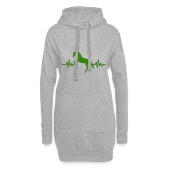 Herzschlag - Pferd Hengst Stute Ross Reitsport - Hoodie-Kleid - Grau meliert - Vorne