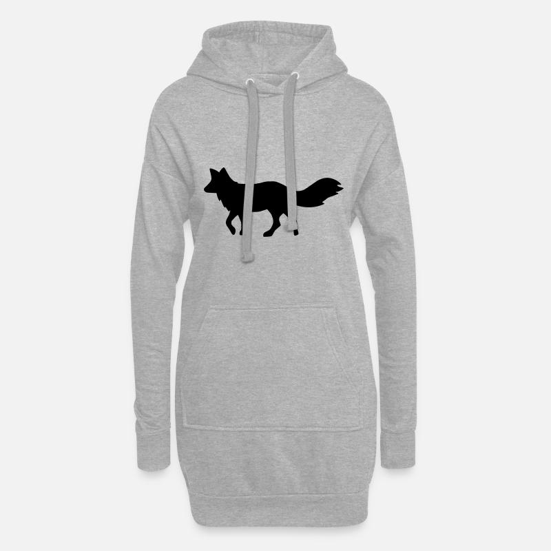 Fuchs Fox Renard - Hoodie-Kleid - Grau meliert