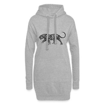 Tatouage tribal de calmar - Sweat-shirt à capuche long Femme - gris chiné - Devant
