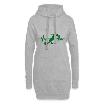 Herzschlag - Soccer / Sportverein Kicker Fußball - Hoodie-Kleid - Grau meliert - Vorne