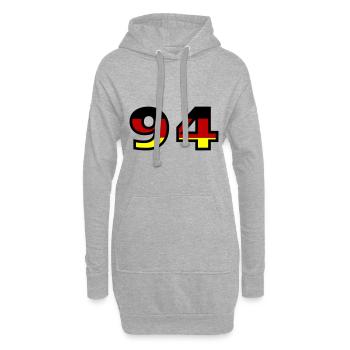 94 Numéro Allemagne Jersey - Sweat-shirt à capuche long Femme - gris chiné - Devant