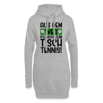 Aus Dem Weg Ich Muss Zum Tischtennis - Tischtennis - Hoodie-Kleid - Grau meliert - Vorne