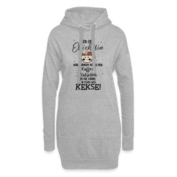 Ich bin Erzieherin, Kaffee und Klatschen, essen Ke - Hoodie-Kleid - Grau meliert - Vorne