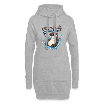 Ottermäßig cool – Lustiger Otter - Hoodie-Kleid - Grau meliert - Vorne