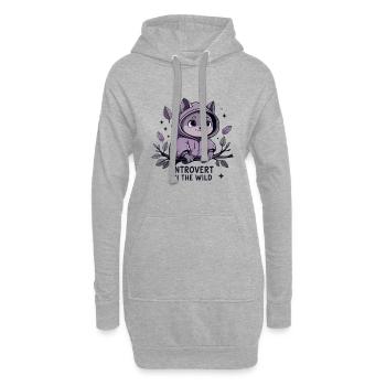 Introvertiert im Freien – Tier im Hoodie - Hoodie-Kleid - Grau meliert - Vorne