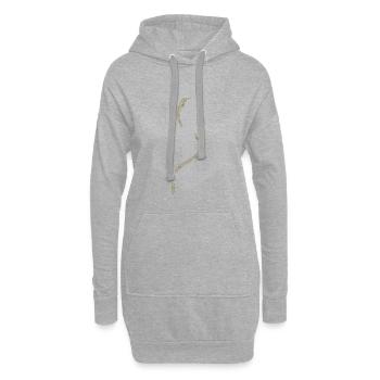 Ancre de pirate - Sweat-shirt à capuche long Femme - gris chiné - Devant
