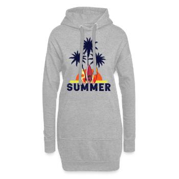 Idée cadeau mer soleil été plage vacances - Sweat-shirt à capuche long Femme - gris chiné - Devant