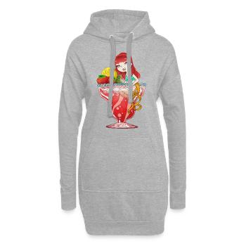 Red Margarita Cocktail - Hoodie Dress - heather grey - Front