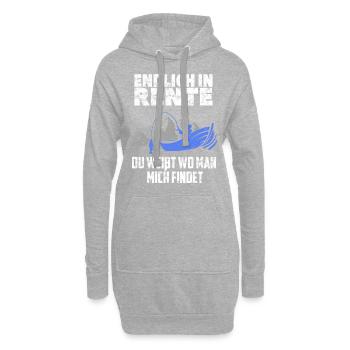 Rente Angler lustiger Spruch Ruhestand Angeln Boot - Hoodie-Kleid - Grau meliert - Vorne
