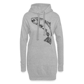 Lachs - Hoodie-Kleid - Grau meliert - Vorne