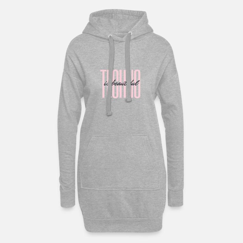 techno is beautyiful - Hoodie-Kleid - Grau meliert