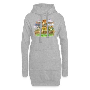 Ziege Aquarell - Hoodie-Kleid - Grau meliert - Vorne