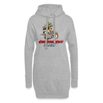 Geheimagent Morris mit Team und Motorrad - Hoodie-Kleid - Grau meliert - Vorne